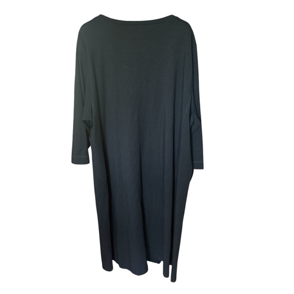 Lands' End Women's 3X Plus 3/4 Sleeve A-Line Dress Black - Picture 2 of 6